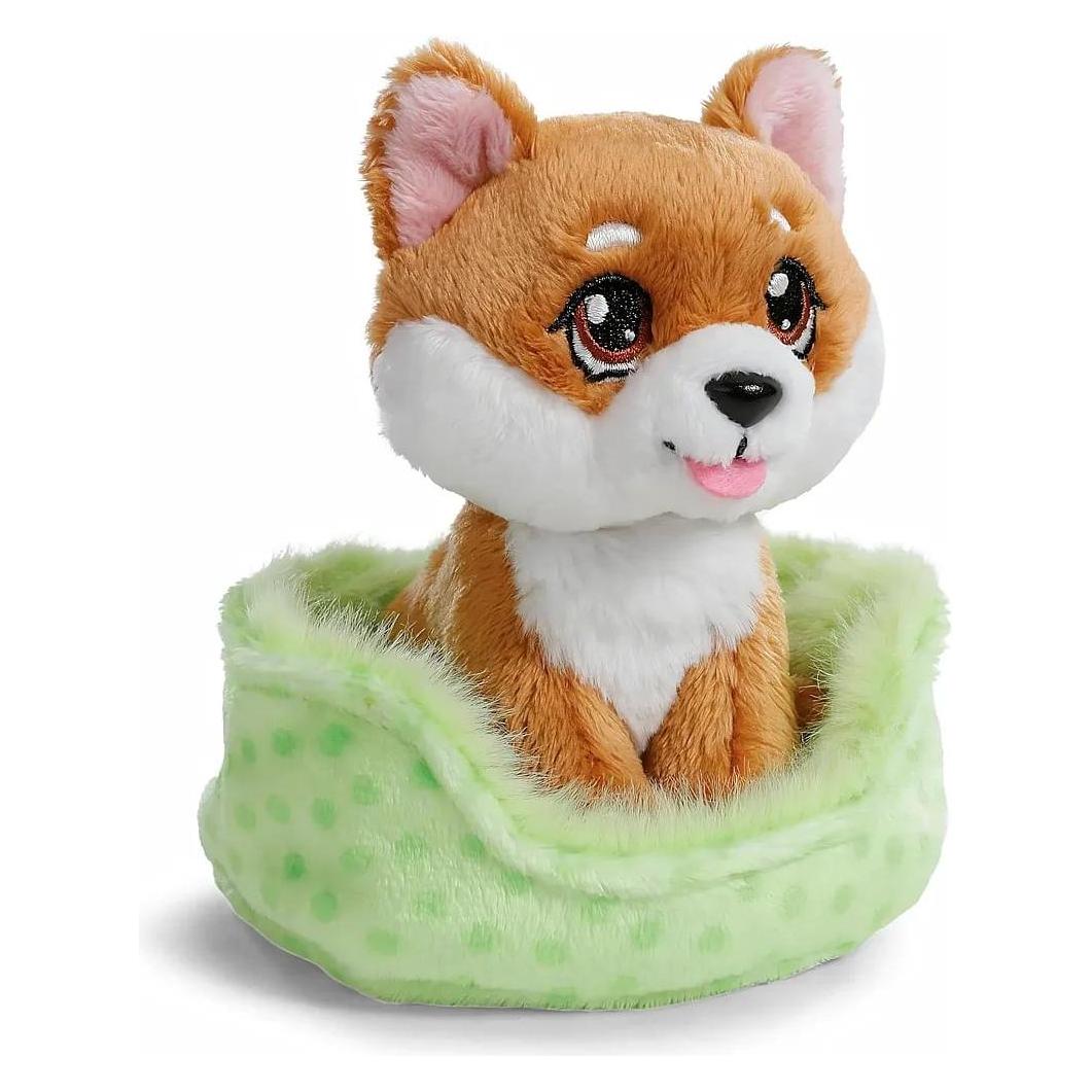 Magni NICI GREEN Kuscheltier little Paws Hund Shiba Inu braun 12cm im grünen Körbchen (12 cm) (61943)