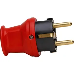 Kopp 179712001 Schutzkontakt-Stecker, Einsatz: Polyamid/Kappe: PVC, bruchfest, 16A, 250V, Farbe: rot  - 20 Stück