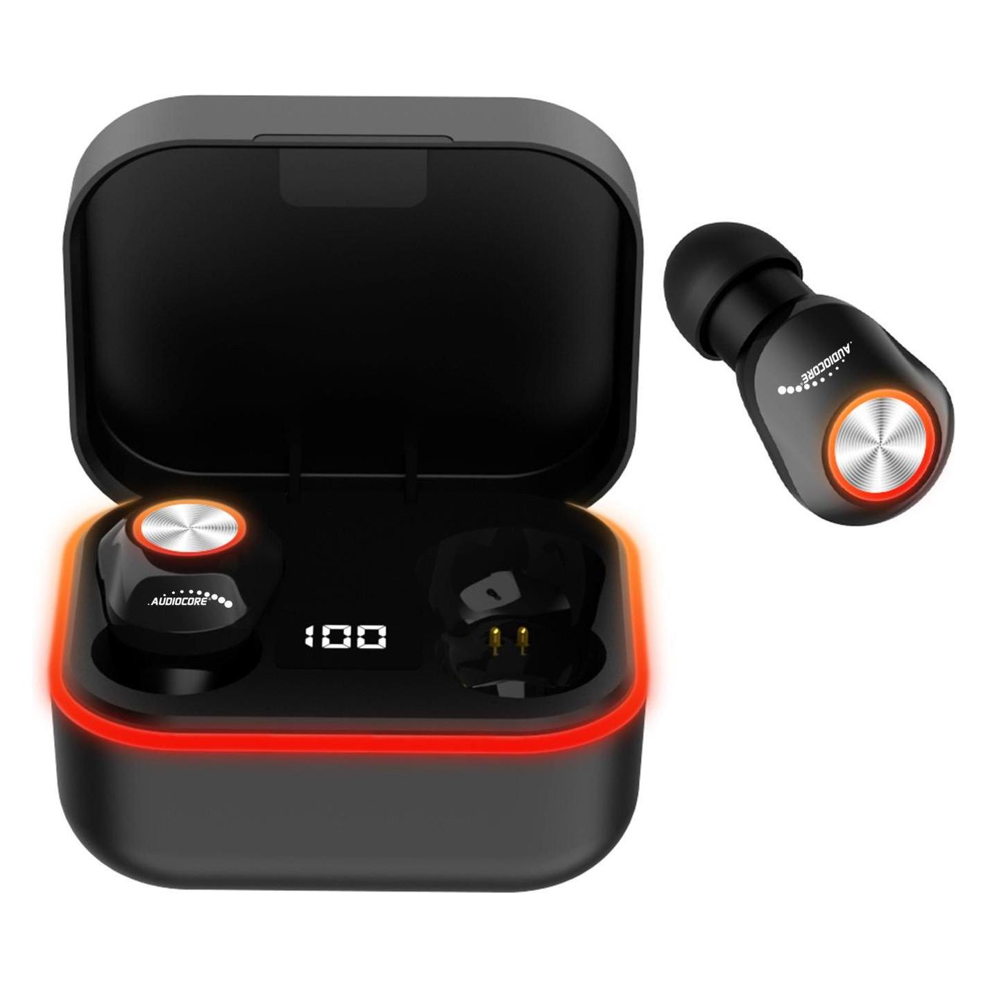 Audiocore AC580 TWS Bluetooth In-Ear-Kopfhörer mit Ladestation und integriertem Mikrofon Touch-Technologie Kab (Kabellos) (AC580)