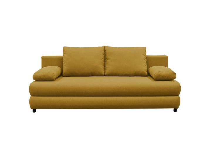 P & B Schlafsofa, Gelb, Kunststoff, 2-Sitzer, Füllung: Schaumstoff, 200x88x87 cm, Wohnzimmer, Sofas & Couches, Schlafsofas, Schlafsofas mit Bettkasten