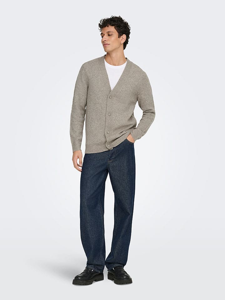 ONLY & SONS Cardigan "Ray" in Beige - L