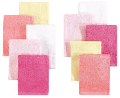 Little Treasure Baby Girl Rayon from Bamboo Luxurious Washcloths, Pink Yellow 10-Pack, One Size - Pink Yellow 10-Pack - One Size