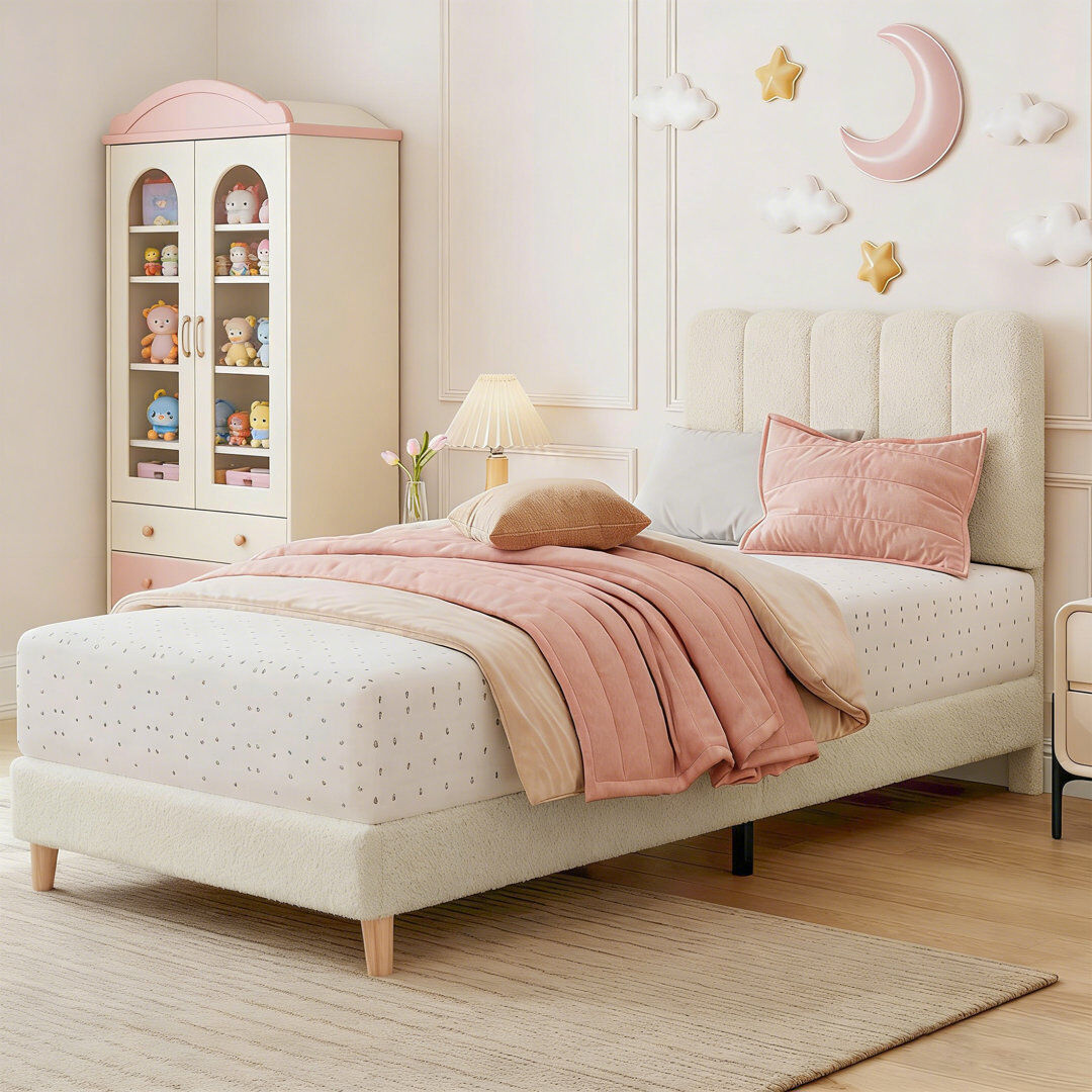 Brayden Studio Bed Frame Beige 105cm H X 95cm W