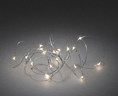 Konstsmide Micro LED 4400 mm Warmweiß Batterie 1461-190 Micro LED Lichterkette (Silber)