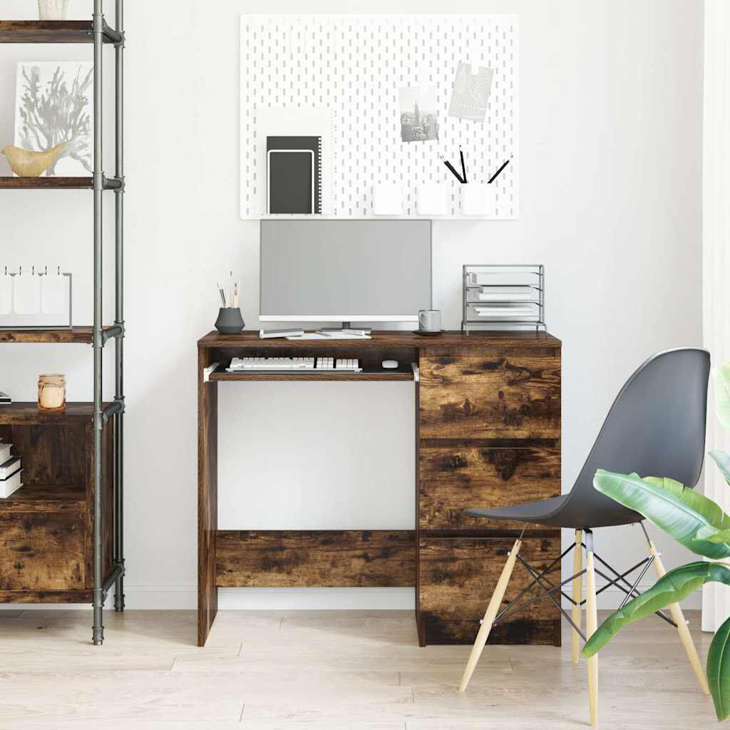 Brayden Studio Raeburn Writing Desk Smoked Oak