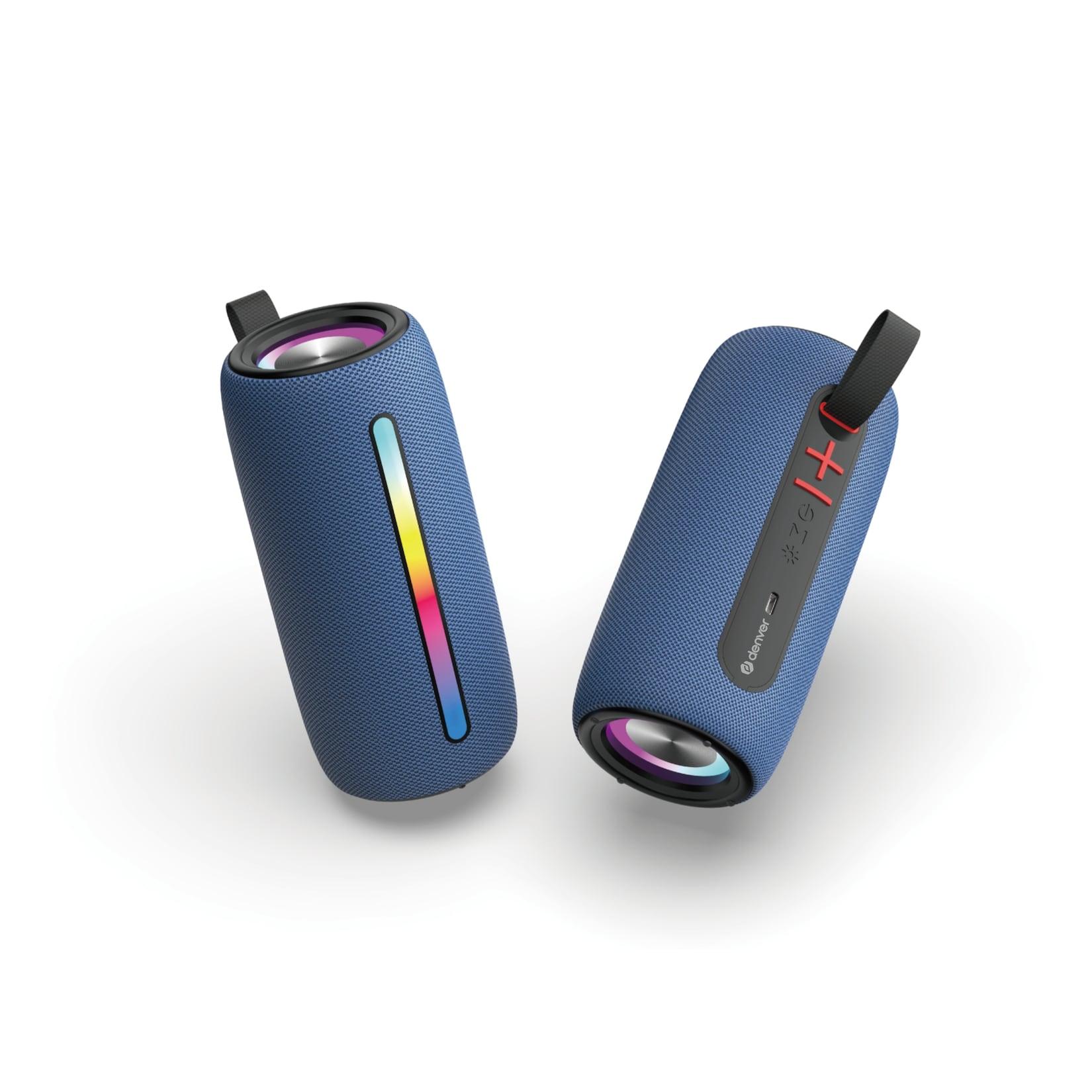 Denver BTL-360 Bluetooth-Lautsprecher, 2×50W, RGB-Beleuchtung, blau