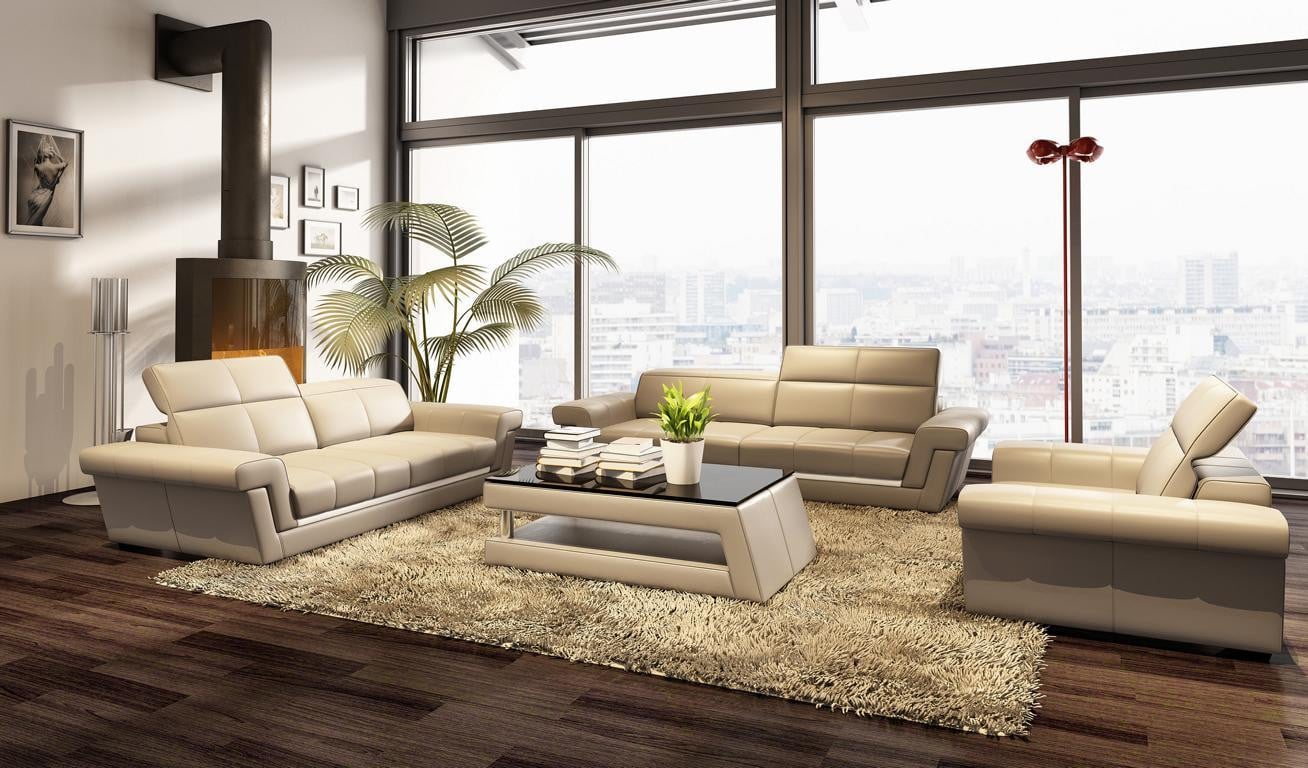 Moderne Designer Sofagarnituur Polster Ledersofa Combinatie Set 3+2+1