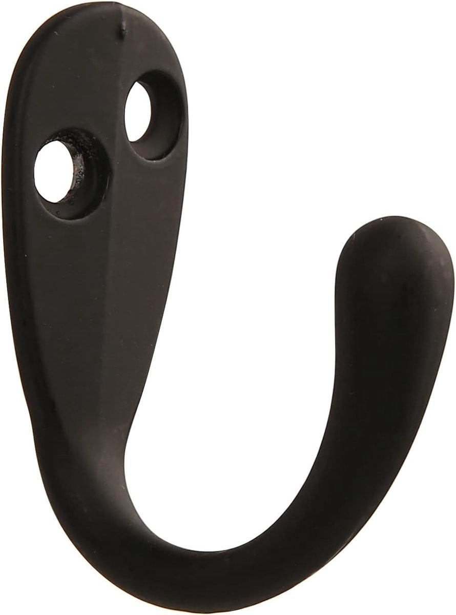 Zware Wandhaak Set van 6 Stuks voor Kleding en Handdoeken, Matte Zwart