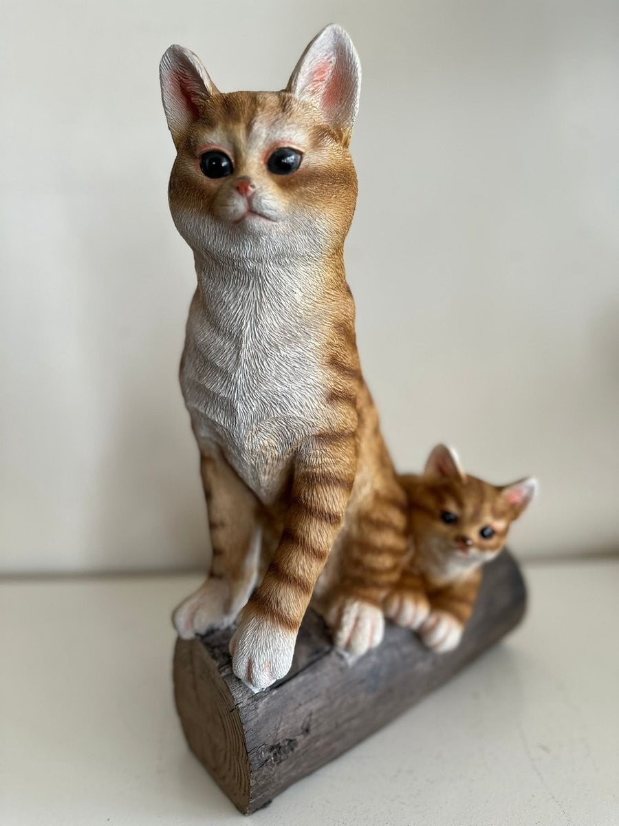Goodyz Huisdier Figuur Kat met Kitten op Boom - Rood