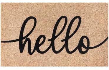A1 Home Collections Natural Coir Flocked Doormat with Heavy Duty Non-Slip PVC Backing, Pet Friendly Outdoor Welcome Mat