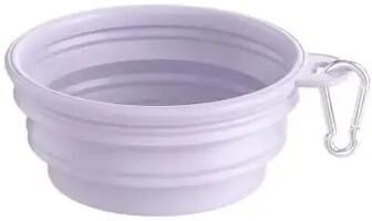 Inspired Finds Collapsible Silicone Dog Travel Bowl For Food & Water Portable Pet Feeding Dish purple 1000ml 33.81 Fl Oz