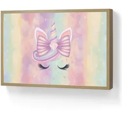 WANDLEUCHTE MIT AKKU Einhorn - Glitzer - Regenbogen - Pastell Beleuchtung 60x40 cm Wandlampe