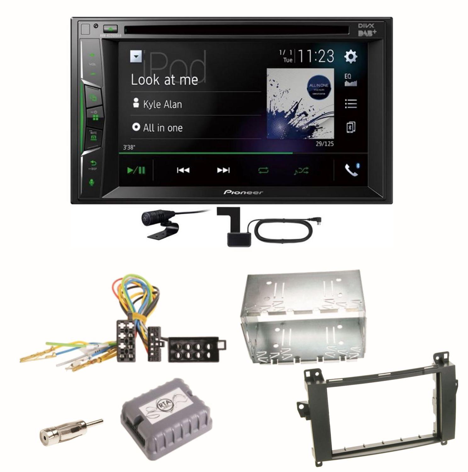 Pioneer AVH-A3200DAB Bluetooth DAB Einbauset für Mercedes Vito Viano W639