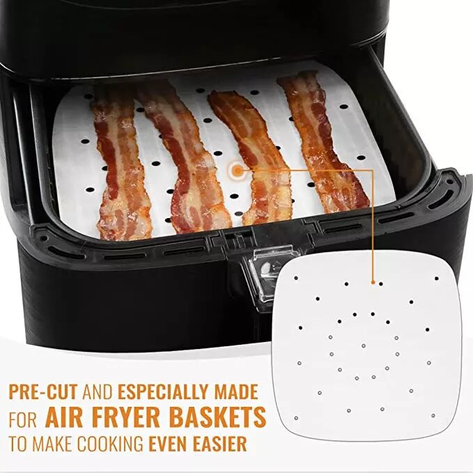 INF Air Fryer papier jetable carré INF Papier de Cuisson 18cm 100-pack