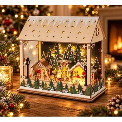 LED-Laterne »Weihnachtsmarkt« mit Spieluhr