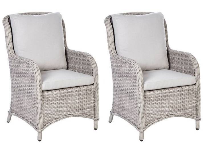 Lot de 2 fauteuils de jardin en rotin beige CASCAIS