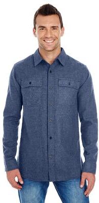 Burnside BU8200 Men's Extra Soft Solid Flannel in Denim size 2XL   Cotton/Polyester Blend 8200, BN8200, B8200