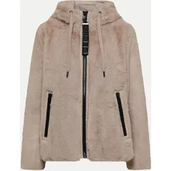 Fake Fur Jacke mit Softshelldetails Beige XL
