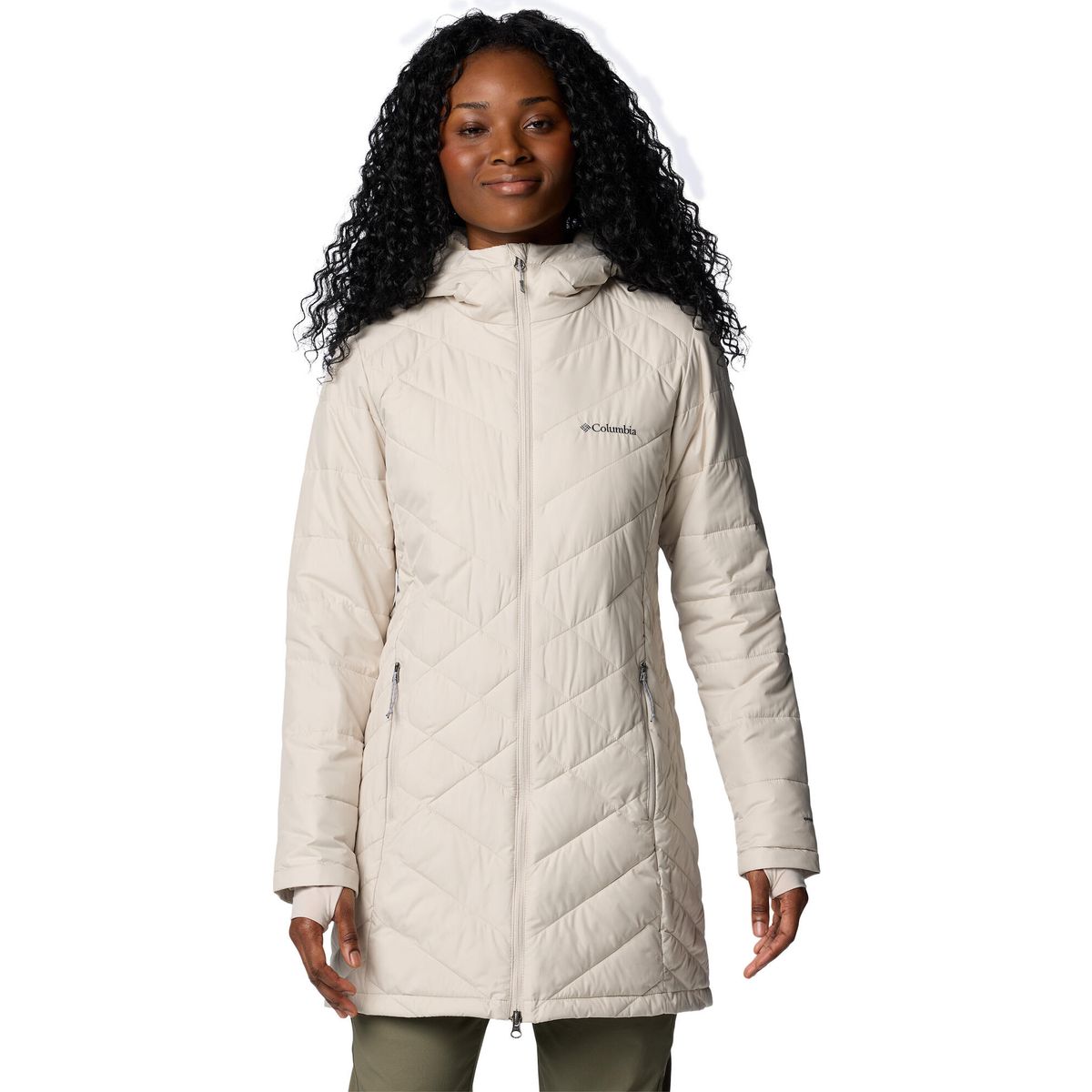 Columbia Women's Heavenly Long Hooded Insulated Jacket dark stone (278) S 173816-1738161-278-S