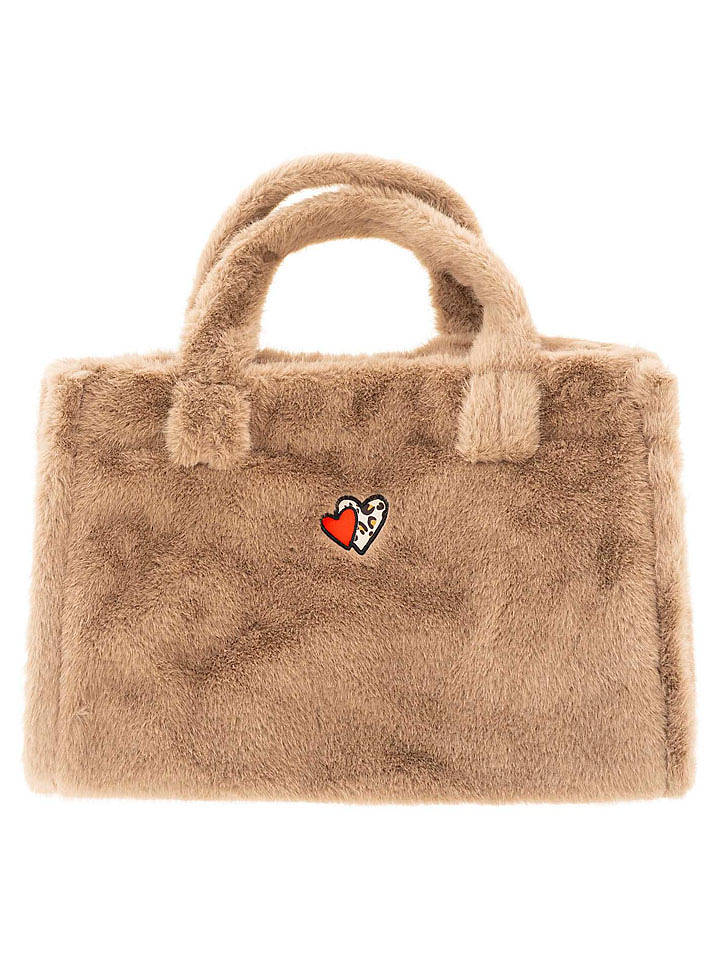 Zwillingsherz Shopper "Herz Leo" in Taupe - (B)50 x (H)35 cm - onesize
