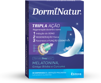DormiNatur Suplemento de Melatonina Tripla Ação 30 comprimidos