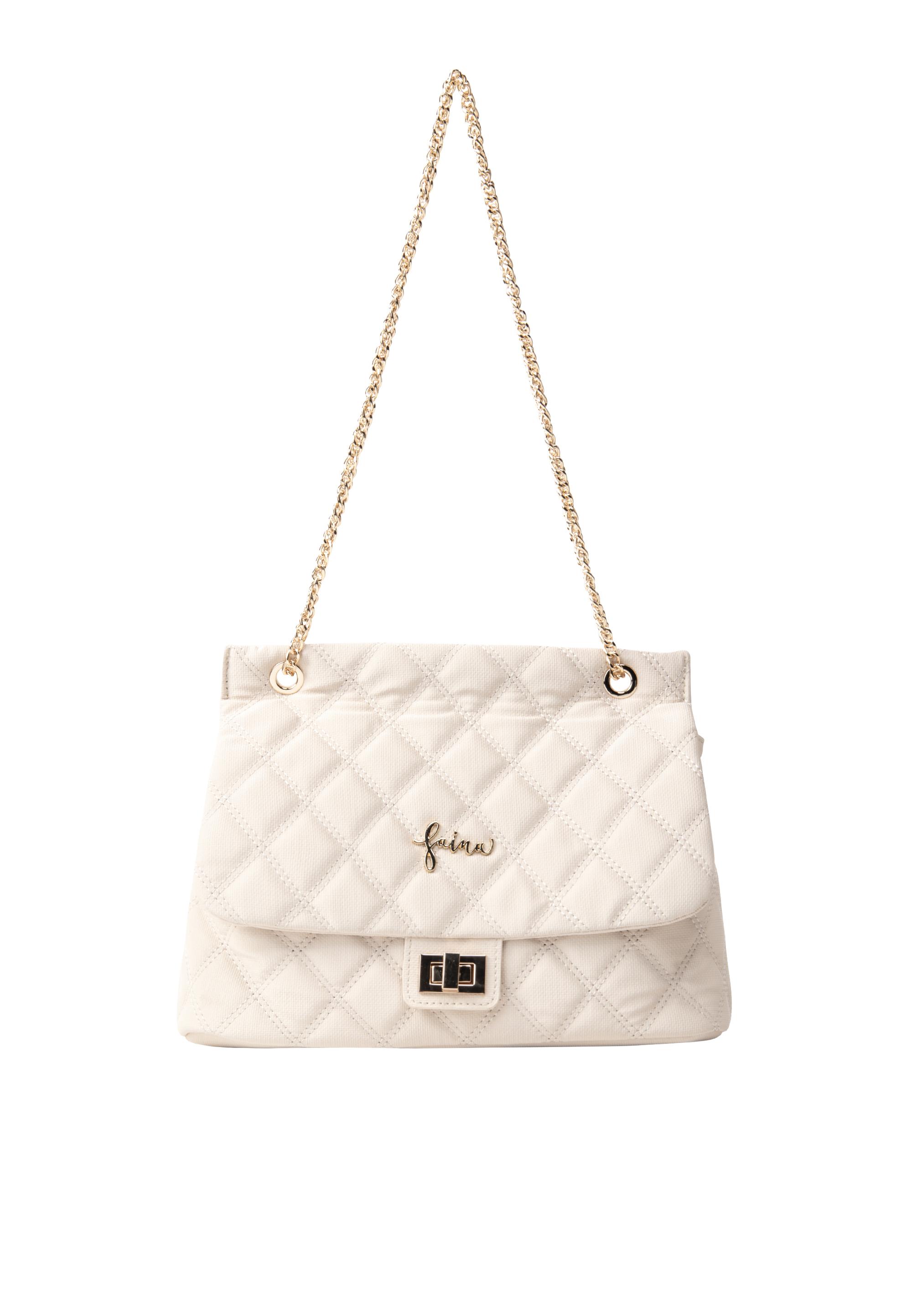 Faina schoudertas Dames wolwit