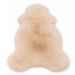 SCHAFFELL Natur Lammfell Weich Flauschig Wohnteppich, Cappuccino, ca. 130 cm