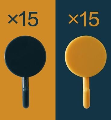 Snug & Styled Adhesive Wall Hooks Decorative Self Adhesive Wall Sticker Hooks For Home Organization dark Blue+yellow