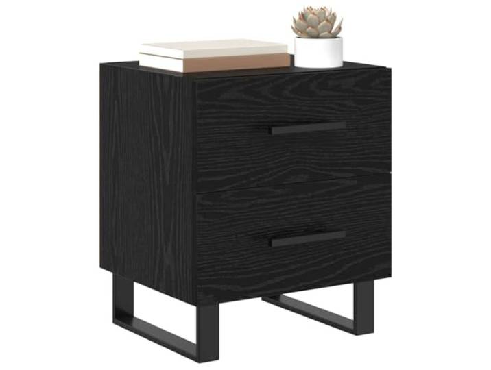 vidaXL Nachttisch 2 STK. Schwarz Eichen-Optik 40 x 35 x 47,5 cm