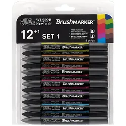 Winsor & Newton, Marker, Brush marker 12+1 lebendige Töne (12x)