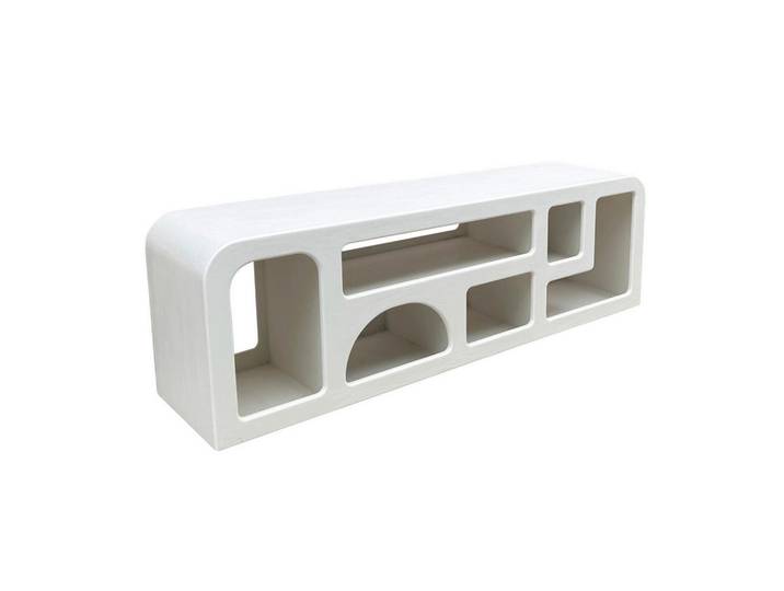 Mid.you Lowboard, Weiß, Stein, 160x50x40 cm, Wohnzimmer, Wohnwände, Lowboards