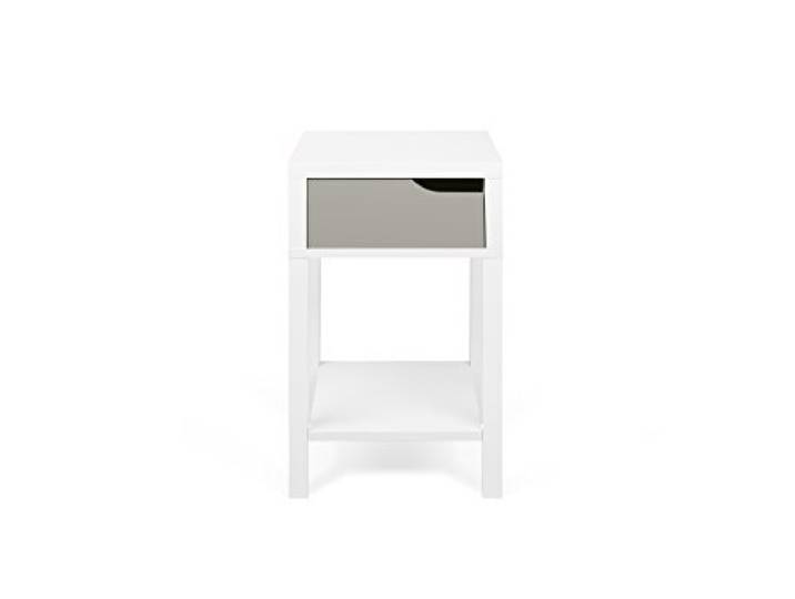 TemaHome 9000.024153 Basics Nachttisch Spannplatte/MDF, 34 x 34 x 59 cm, mattweiß/grau