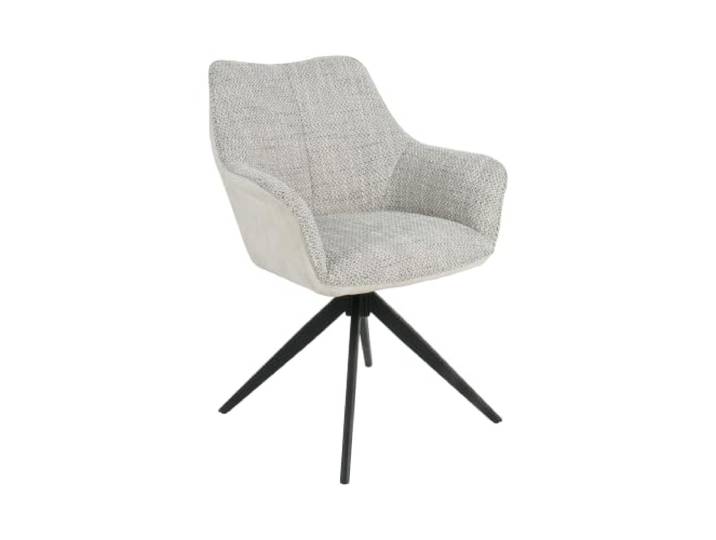Hela Tische 1er Pack Mura Sessel Materialmix Grau/Vintage Creme, drehbar, mit Wippfunktion