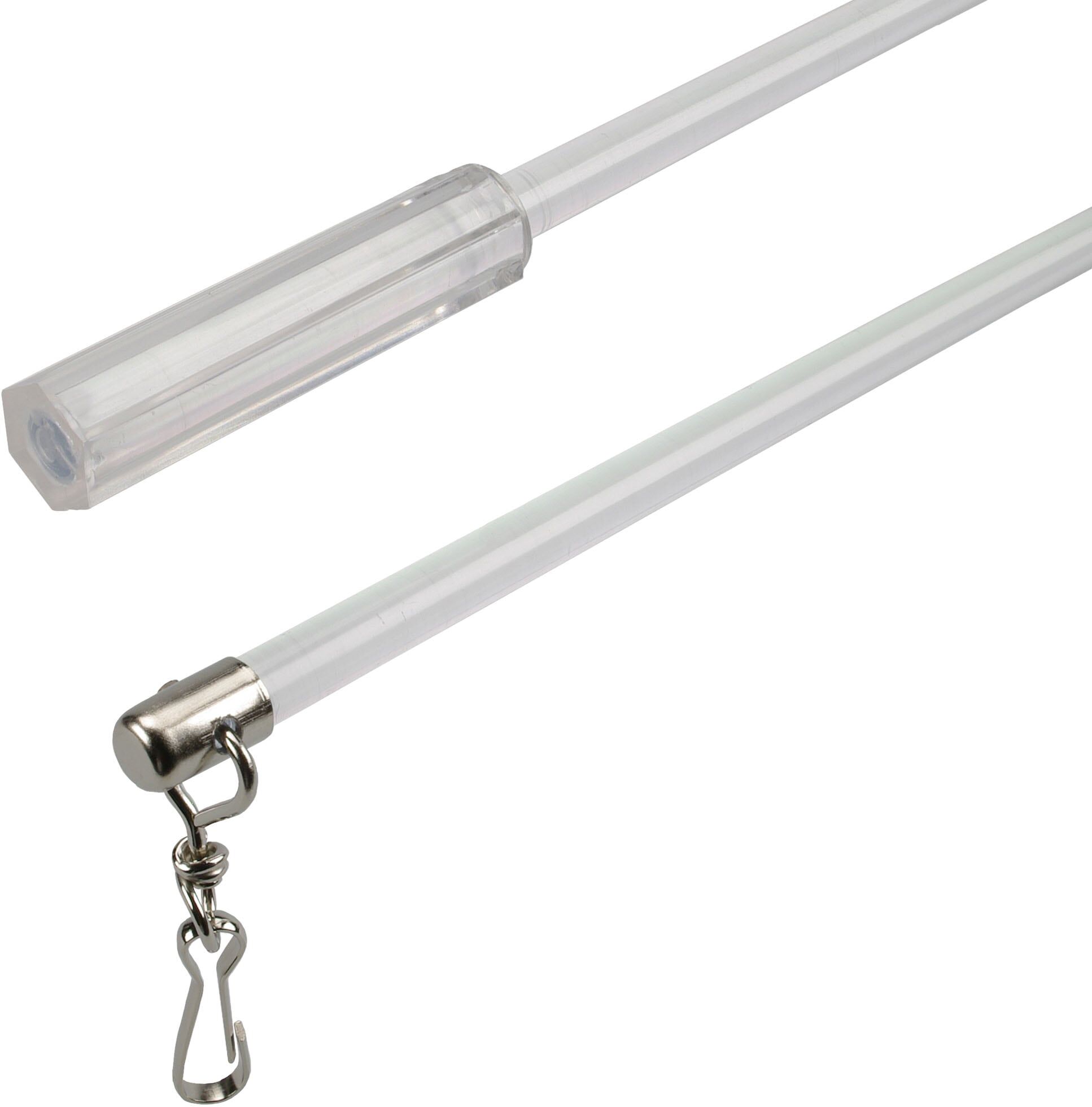 Schleuderstab LIEDECO Gr. 2, transparent (glasklar), L:100cm, Schleuderstäbe, Schleuderstab, für Seitenschals, Gardinen glasklar 100cm