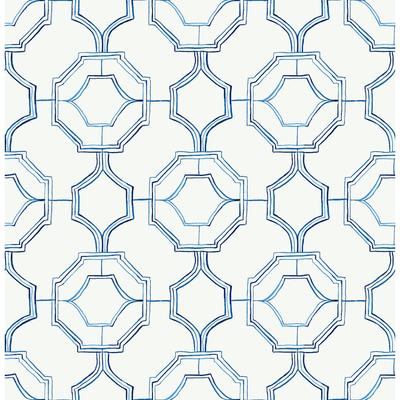 A-Street Prints Gallina Blue Trellis Wallpaper