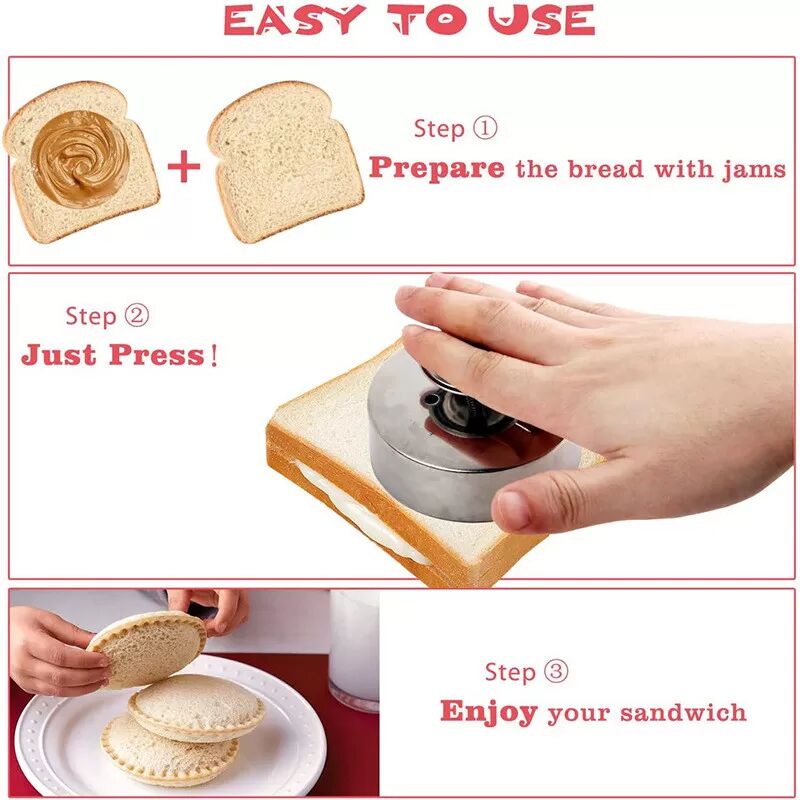INF Edelstahl-Sandwich-Ausstecher und -Versiegler, Brotform für Sandwiches