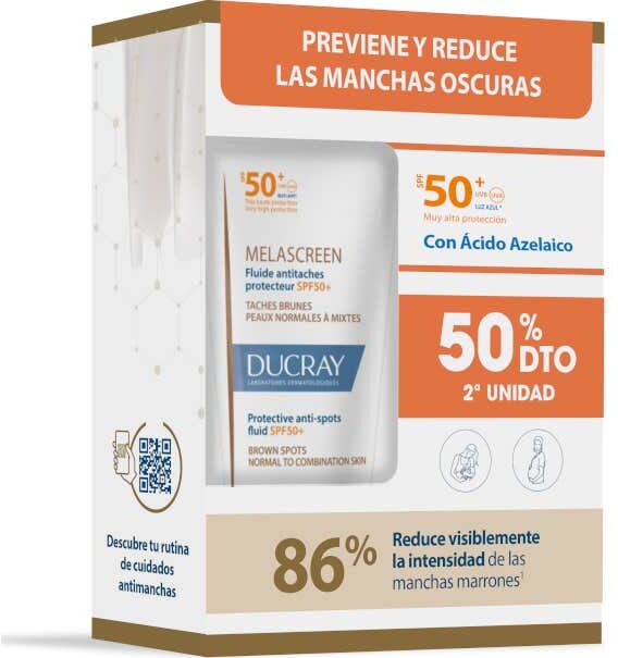 Ducray Melascreen Fluido Protector Anti-Manchas Spf50+ 2 X50 ml