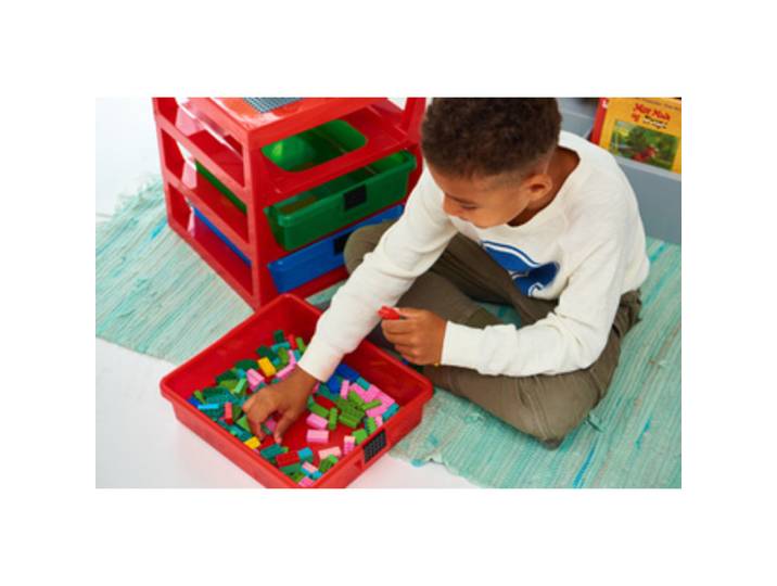 Module de classement 3-DRAWER STORAGE RACK, bleu