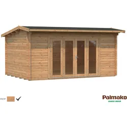 Palmako Gartenhaus Ines 13,7 m2 - 44 mm Hellbraun tauchimprägniert