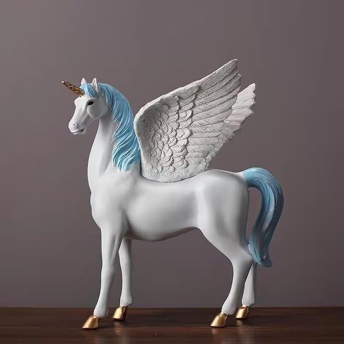 Handgemaakt Paard Standbeeld Mythisch Dier Huisdecoratie Groen H 32 cm