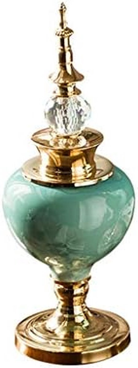 Handgemaakt uniek keramiek decoratie ornament in goud voor op tafel