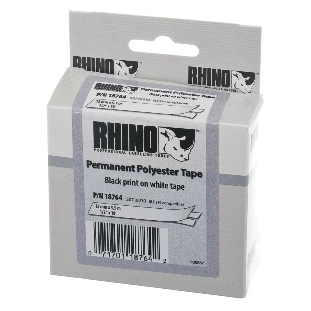 Dymo RhinoPRO Polyester Labels (0.90 cm, Schwarz, Weiss) (11900)