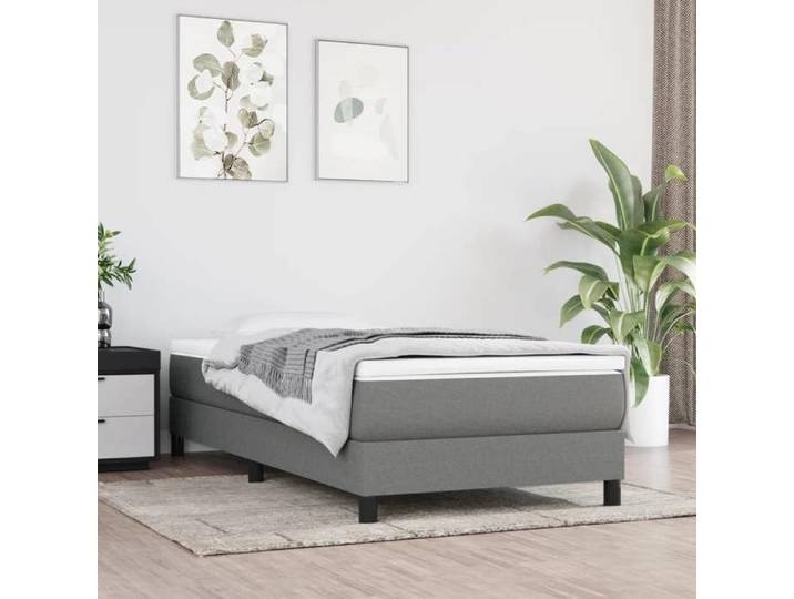 Matelas à ressorts ensachés - - 100x200x20 cm - Gris foncé - Ressorts ensachés - Mousse confortable