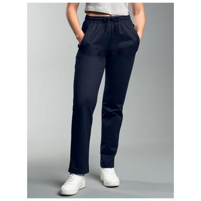 Sweathose TRIGEMA "TRIGEMA Freizeithose aus Sweat-Qualität", Damen, Gr. L, Normalgrößen, blau (navy), Sweatware, 70% Baumwolle, 30% Polyester, Hosen Sweathose