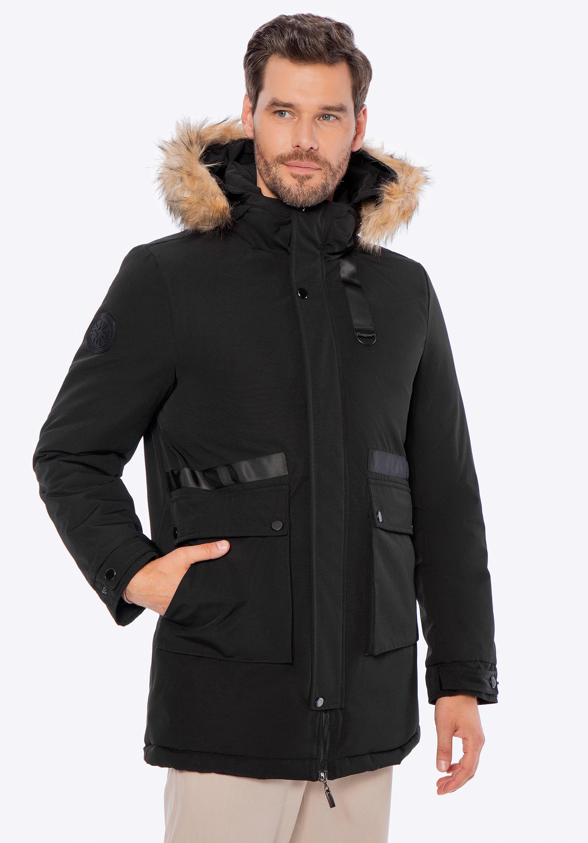 Wittchen Herren-Isolierjacke, gerader Schnitt, Schwarz, Polyester