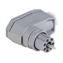 Hirschmann 931 553-106-1 Netz-Steckverbinder N Buchse, gewinkelt Gesamtpolzahl: 6 + PE 5 A Grau 1 St. Piece