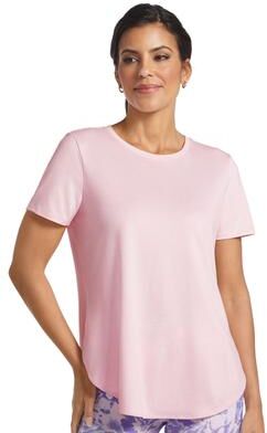 Skechers Women's GO DRI Swift Tunic Tee (Size Medium) Pink Sugar, Polyester,Spandex
