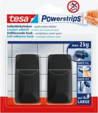 Tesa Powerstrips Haken Large, rechteckig, 2 kg