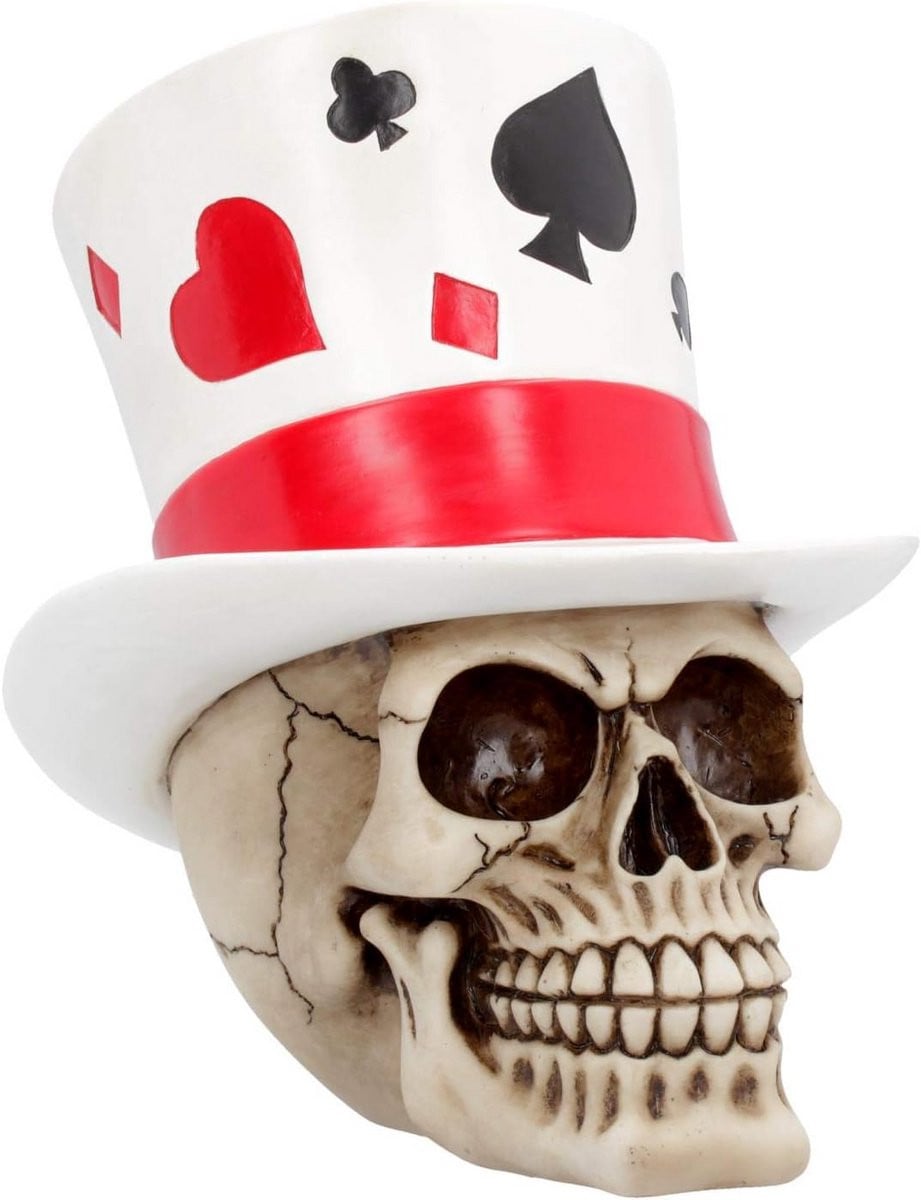 Kunsthars Casino Jack Figuur met Schedelthema Decoratie voor op tafel