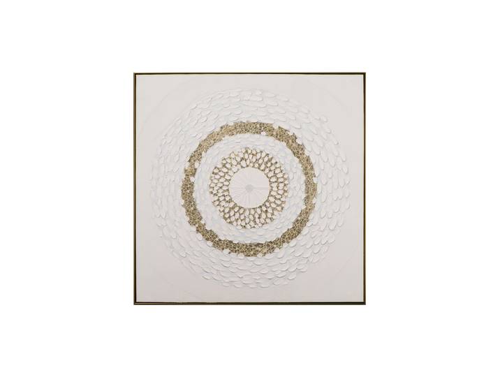 Handgemaltes, gerahmtes Bild „Meditation in Weiss“ 102.5 x 102.5 cm Multicolor Crea Collection